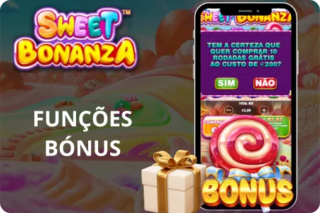 Funções bónus Sweet Bonanza